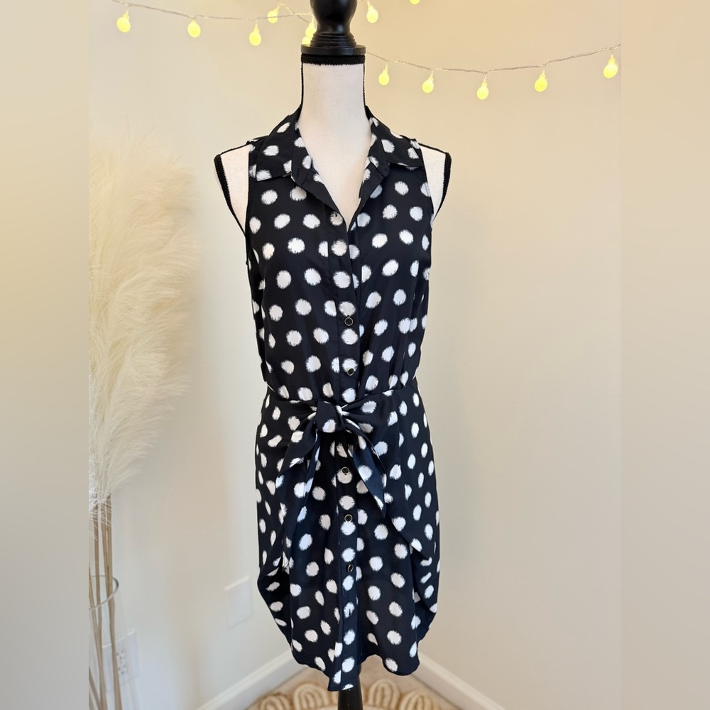 🌾 Michael Kors Black and White Faux Wrap Sundress